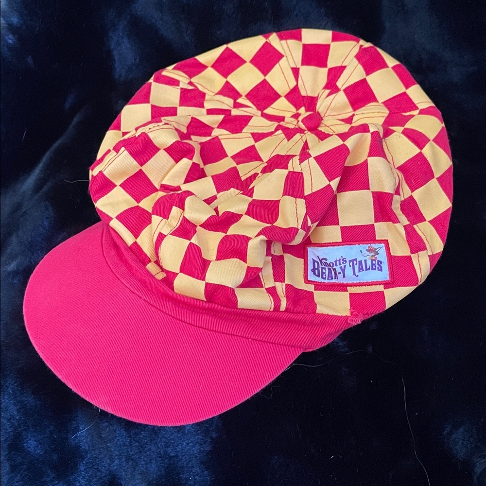 Knotts Berry Farm Beaty Tales Hat Red and Yellow Checkered Cap